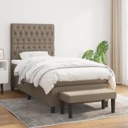 vidaXL Ramsäng med madrass taupe 100x200 cm tyg