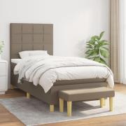 vidaXL Ramsäng med madrass taupe 90x190 cm tyg