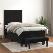 vidaXL Ramsäng med madrass svart 80x200 cm sammet