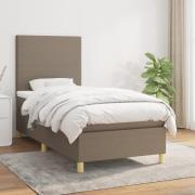 vidaXL Ramsäng med madrass taupe 100x200 cm tyg
