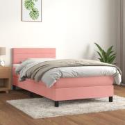 vidaXL Ramsäng med madrass rosa 80x200 cm sammet