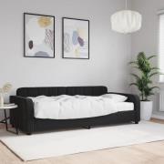 vidaXL Dagbädd med madrass svart 90x200 cm sammet