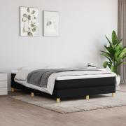 vidaXL Ramsäng med madrass svart 140x190 cm tyg