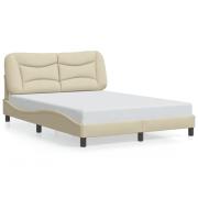 vidaXL Sängram utan madrass gräddvit 120x200 cm tyg