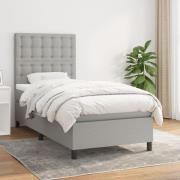 vidaXL Ramsäng med madrass ljusgrå 90x200 cm tyg