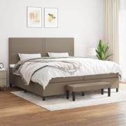 vidaXL Ramsäng med madrass taupe 200x200 cm tyg