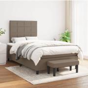 vidaXL Ramsäng med madrass taupe 120x200 cm tyg