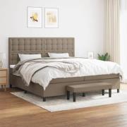 vidaXL Ramsäng med madrass taupe 200x200 cm tyg