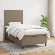 vidaXL Ramsäng med madrass taupe 100x200 cm tyg