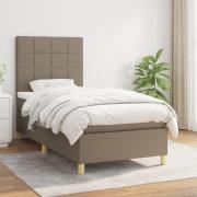 vidaXL Ramsäng med madrass taupe 100x200 cm tyg