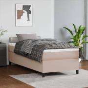 vidaXL Ramsäng med bäddmadrass cappuccino 80x200 cm konstläder