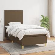 vidaXL Ramsäng med madrass mörkbrun 100x200 cm tyg