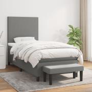 vidaXL Ramsäng med madrass mörkgrå 100x200 cm tyg