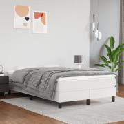 vidaXL Ramsäng med madrass vit 120x200 cm konstläder