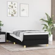 vidaXL Ramsäng med madrass svart 90x190 cm tyg