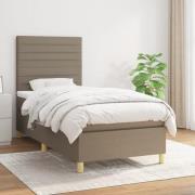 vidaXL Ramsäng med madrass taupe 90x190 cm tyg