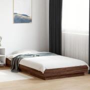 vidaXL Sängram brun ek 90x200 cm konstruerad trä