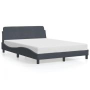 vidaXL Sängram utan madrass mörkgrå 140x200 cm sammet