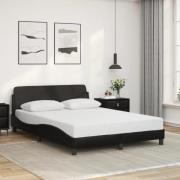 vidaXL Sängram med huvudgavel svart 140x200 cm konstläder