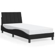 vidaXL Sängram med huvudgavel svart 90x190 cm sammet