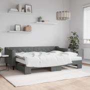 vidaXL Dagbädd med madrasser utdragbar mörkgrå 80x200 cm tyg