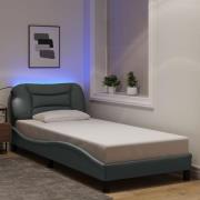 vidaXL Bed Frame with LED without Mattress "Hvar" Light Grey 90x200 cm...