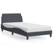 vidaXL Sängram utan madrass mörkgrå 100x200 cm sammet