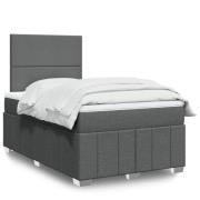 vidaXL Ramsäng med madrass mörkgrå 120x190 cm tyg
