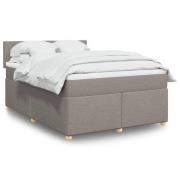 vidaXL Ramsäng med madrass taupe 140x200 cm tyg