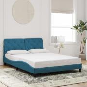 vidaXL Bed Frame without Mattress Blue 140x190 cm Velvet