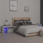 vidaXL Sängbord med LED 2 st betonggrå 70x36,5x40 cm