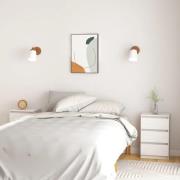 vidaXL Sängbord 2 st vit 40x29,5x64 cm massiv furu