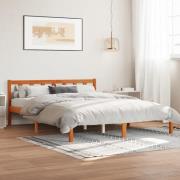 vidaXL Sängram utan madrass vaxbrun 150x200 cm massiv furu