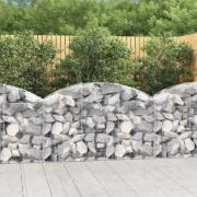 vidaXL Gabion bågformad 150x30x80/100 cm galvaniserat järn