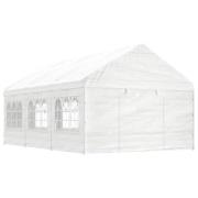 vidaXL Paviljong med tak vit 6,69x4,08x3,22 m polyeten