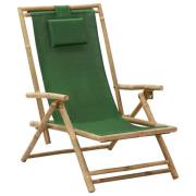vidaXL Reclinerstol grön bambu och tyg