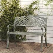 vidaXL Trädgårdsbänk 102 cm gjuten aluminium grön