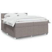 vidaXL Ramsäng med madrass taupe 200x200 cm tyg