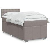 vidaXL Ramsäng med madrass taupe 90x190 cm tyg