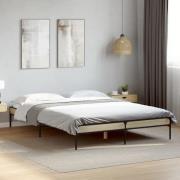 vidaXL Sängram sonoma-ek 160x200 cm konstruerat trä och metall