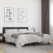 vidaXL Sängram svart 150x200 cm konstruerat trä och metall