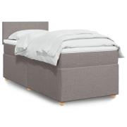 vidaXL Ramsäng med madrass taupe 90x190 cm tyg