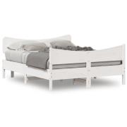 vidaXL Sängram utan madrass vit 135x190 cm massiv furu