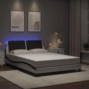 vidaXL Bed Frame with LED without Mattress "Zadar" White and Black 140...