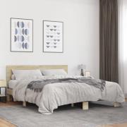 vidaXL Sängram sonoma-ek 160x200 cm konstruerat trä och metall