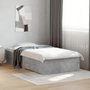 vidaXL Sängram med lådor betonggrå 100x200 cm konstruerat trä