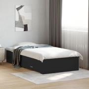 vidaXL Sängram med lådor svart 100x200 cm konstruerat trä