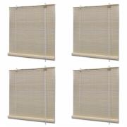 vidaXL Rullgardin naturlig bambu 4 st 120x160 cm