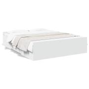 vidaXL Sängram med lådor vit 150x200 cm konstruerad trä