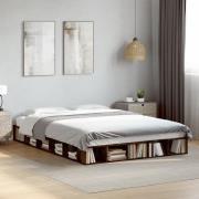 vidaXL Sängram rökfärgad ek 150x200 cm konstruerad trä